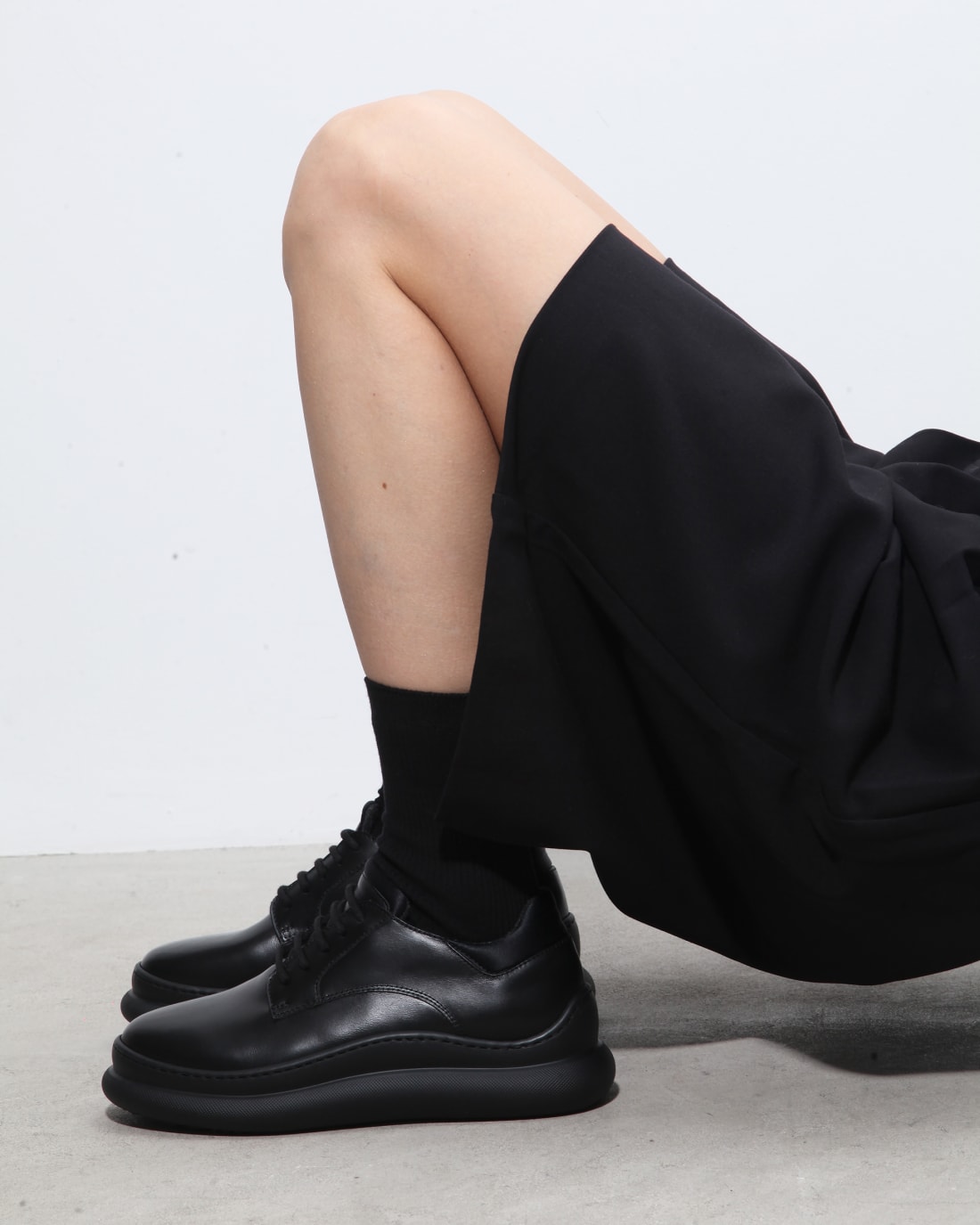 Черные кожаные полуботинки