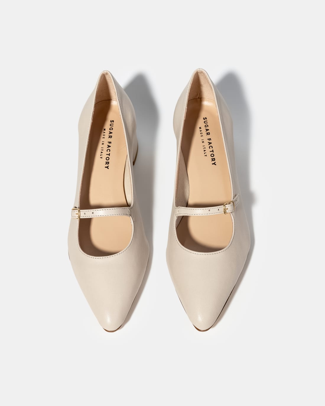 Кремово-бежевые кожаные туфли на каблуке - Image 3 of 4