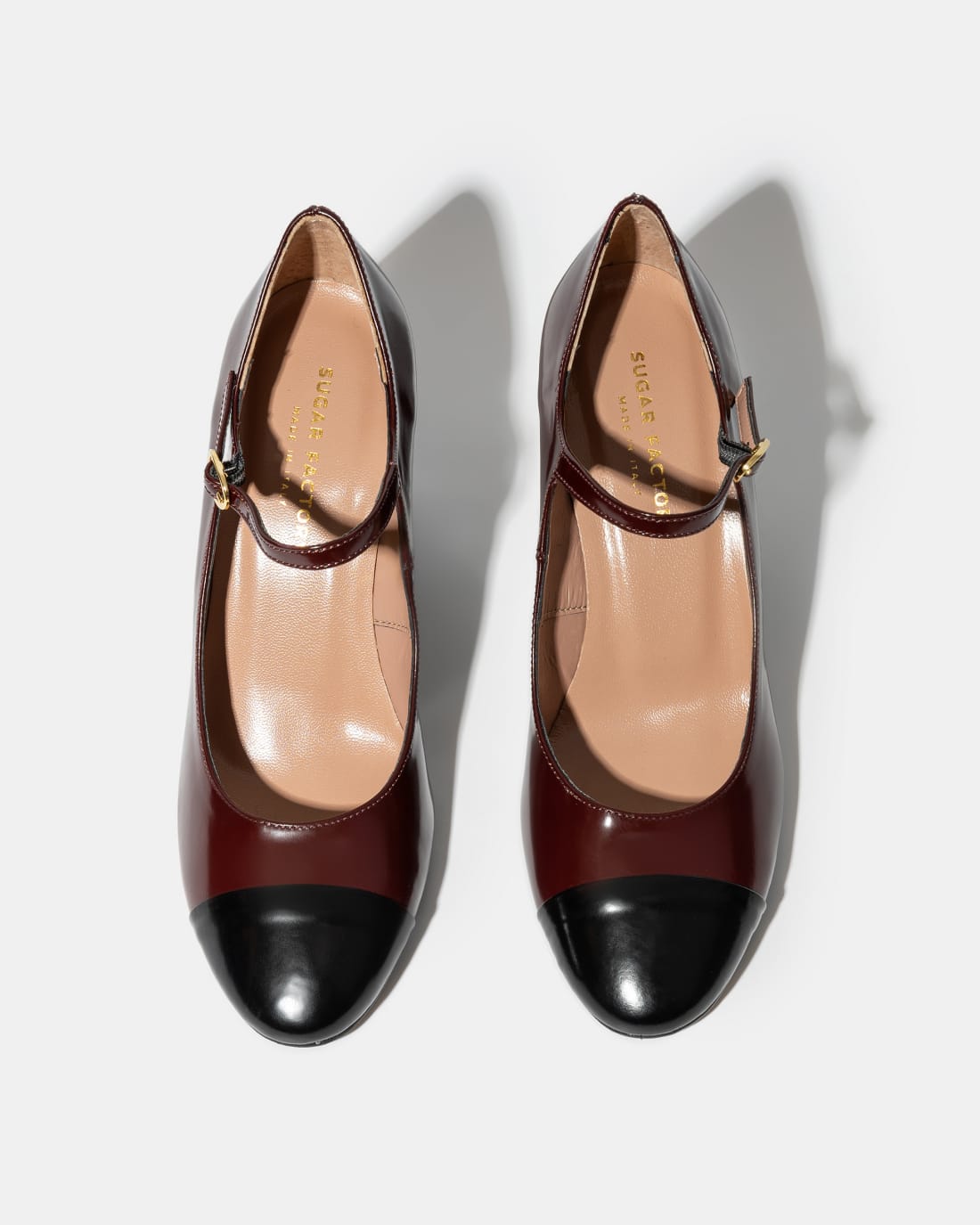 Бордово-черные кожаные туфли на каблуке - Image 3 of 4
