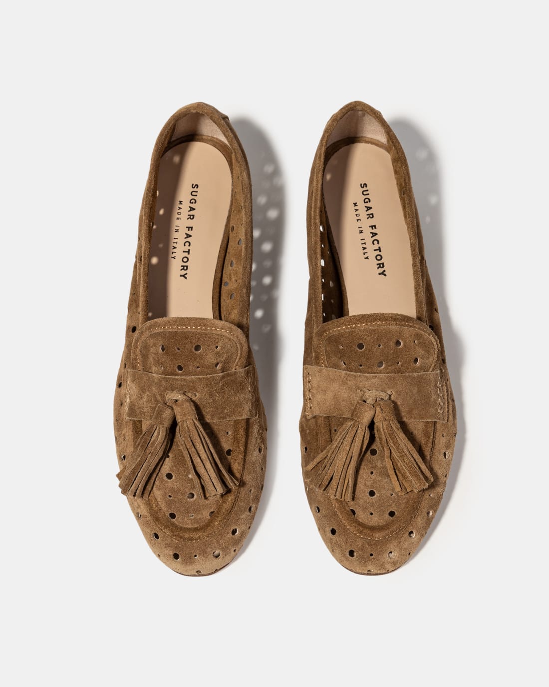 Коричневые замшевые лоферы с крупной перфорацией - Image 3 of 5