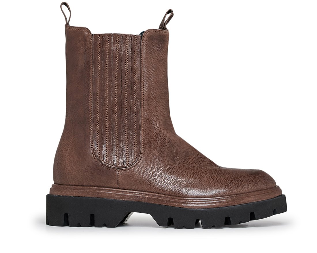 Коричневые кожаные челси - Main image