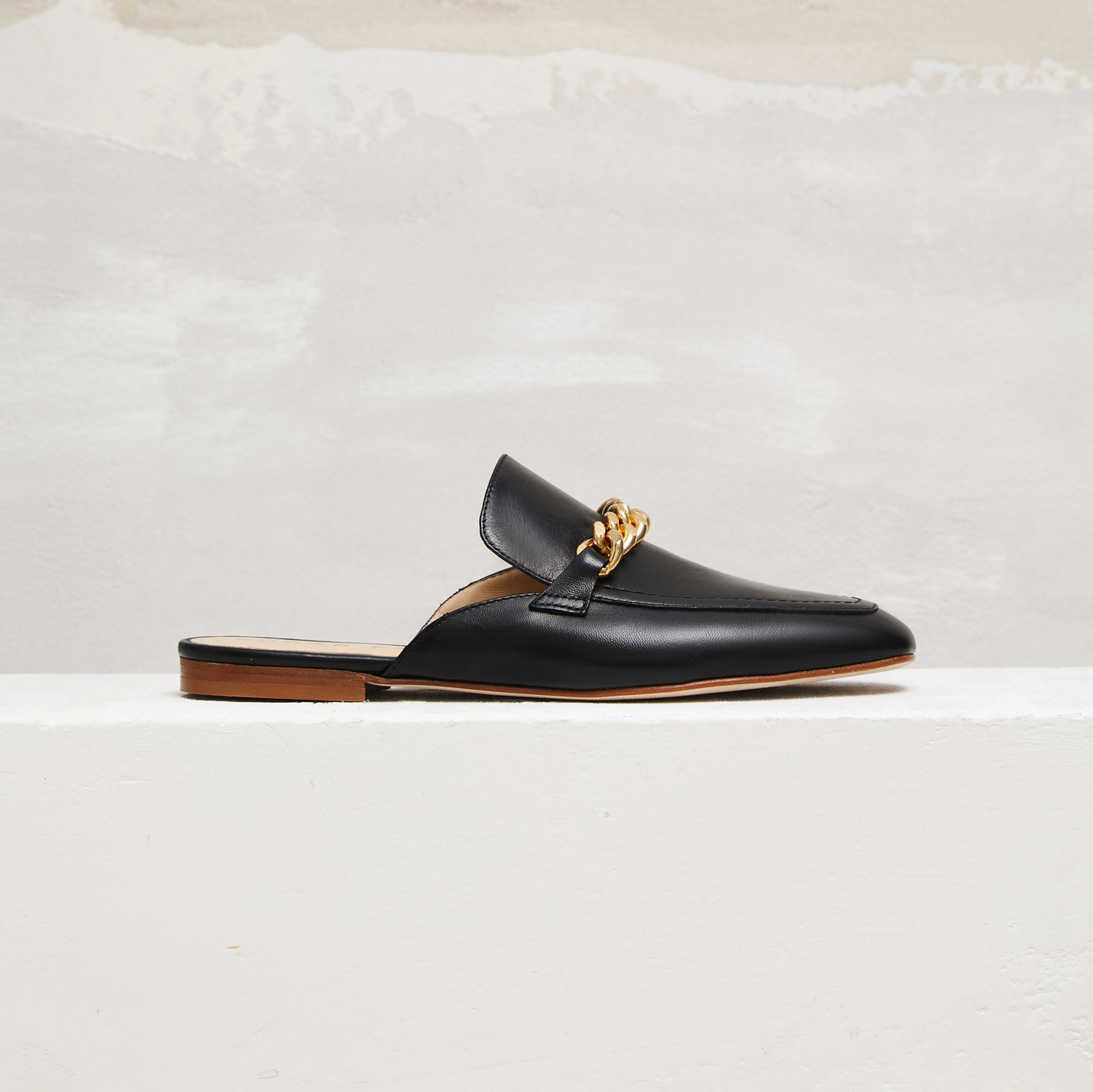 Черные кожаные слиперы