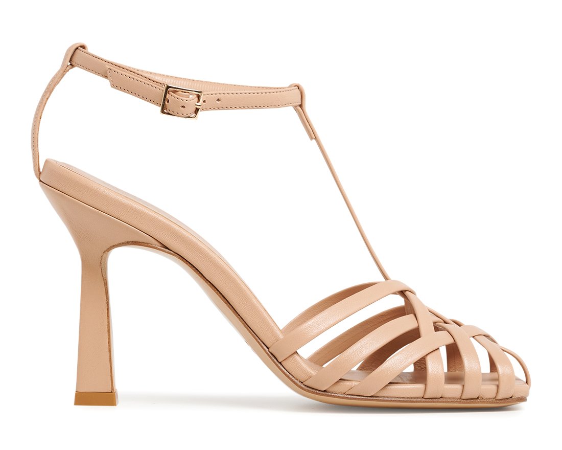 Бежевые кожаные босоножки - Main image