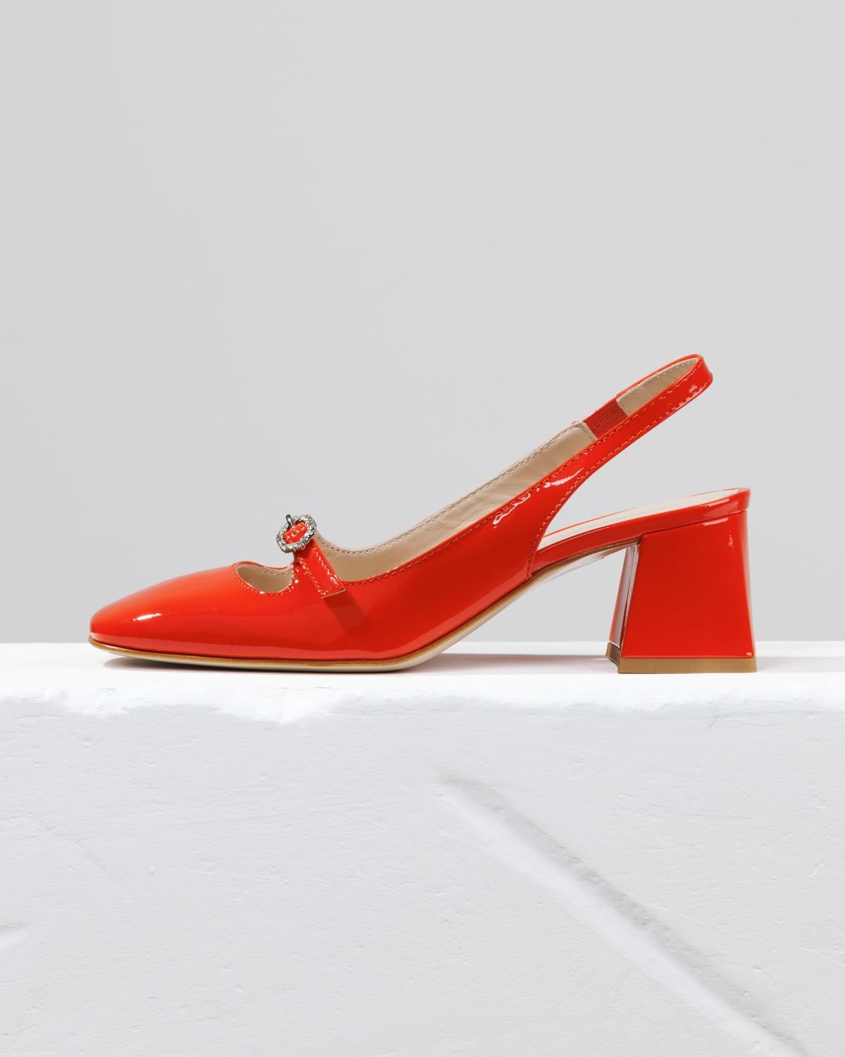 Темно-оранжевые кожаные туфли - Main image