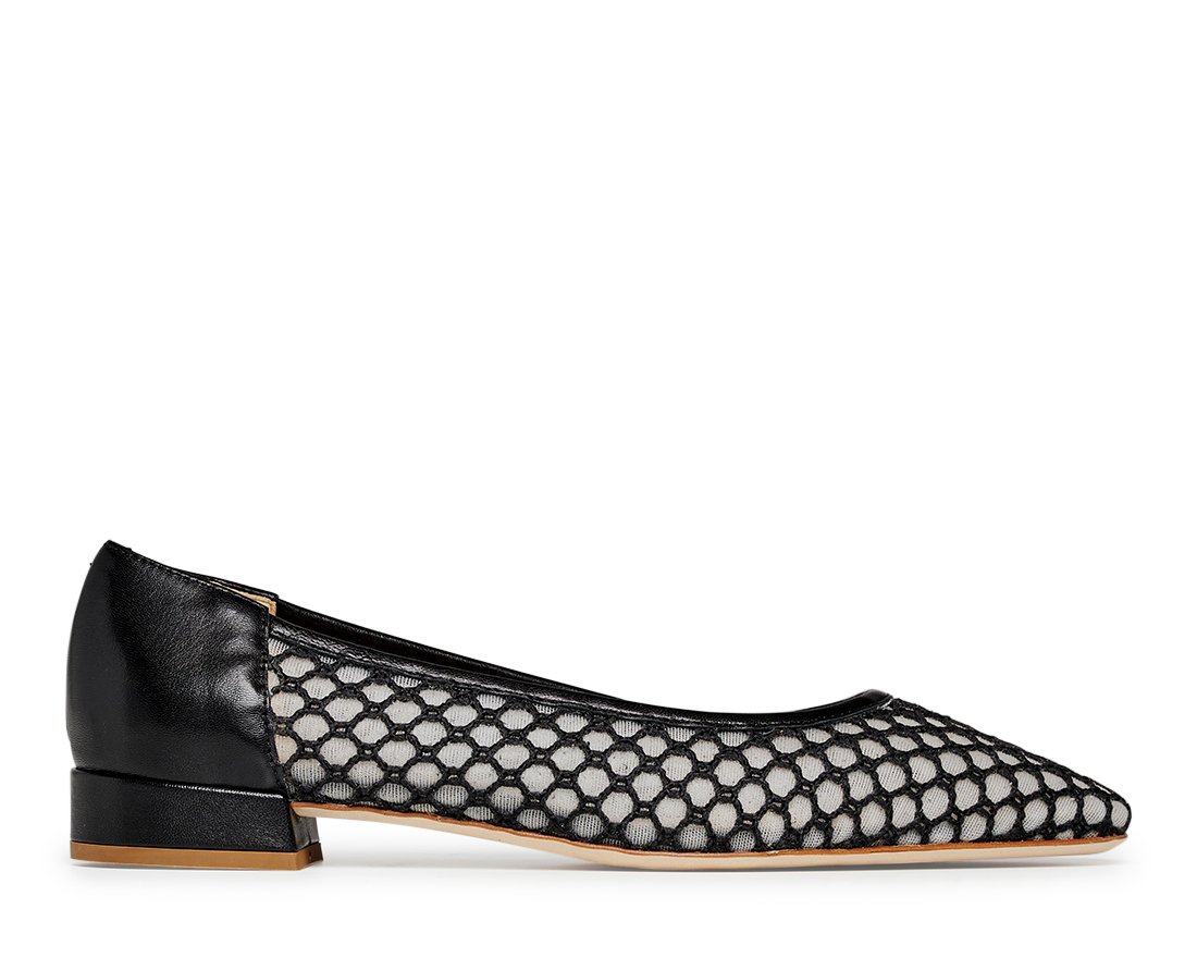 Черные текстильные балетки - Main image