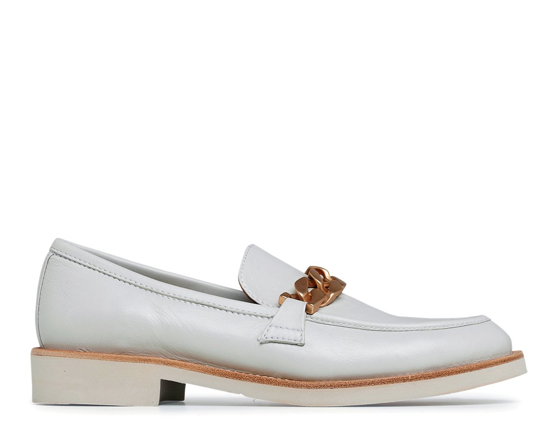 Серые кожаные лоферы - Main image