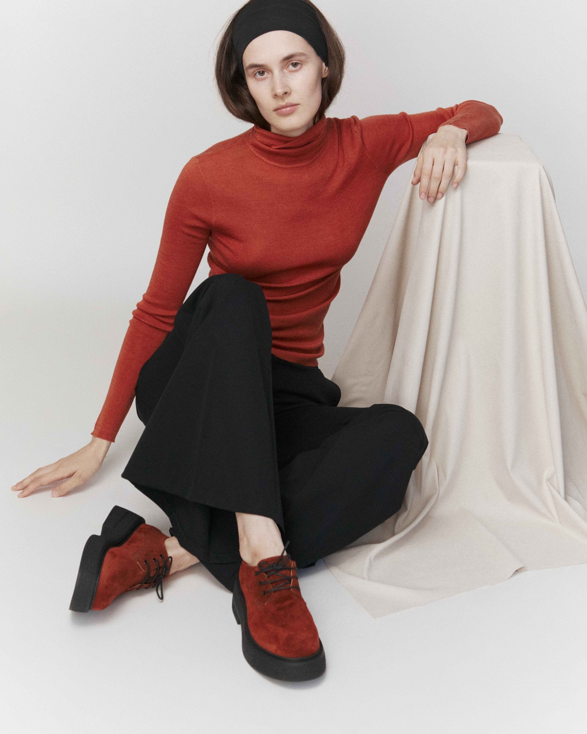 Оранжевые замшевые полуботинки - Main image