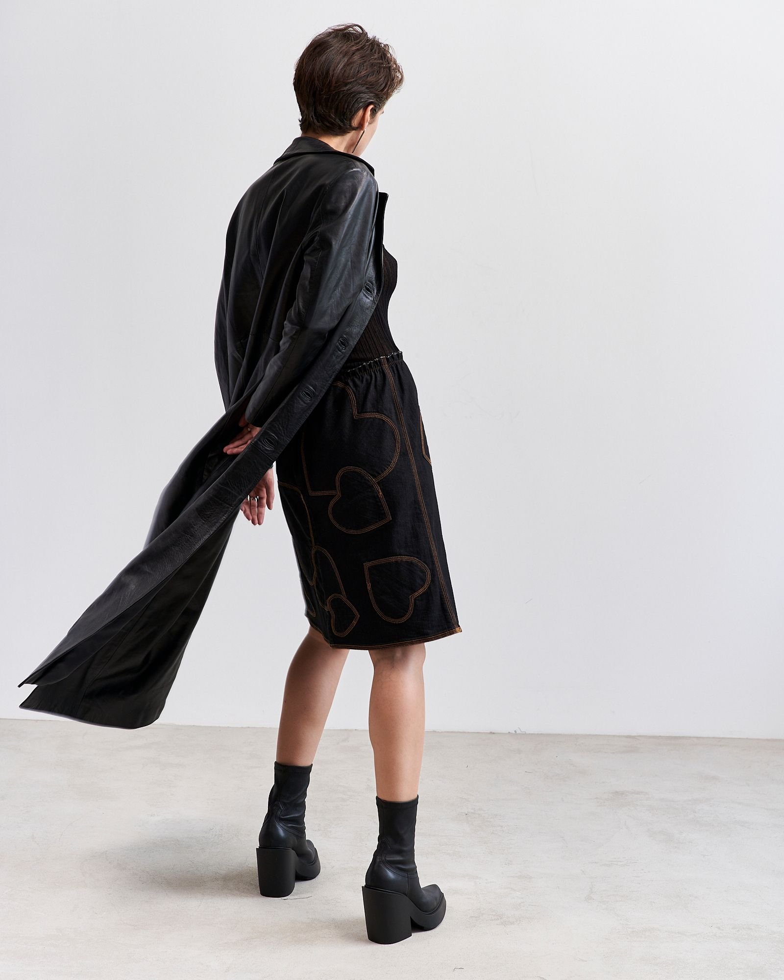 Черные кожаные ботильоны - Main image