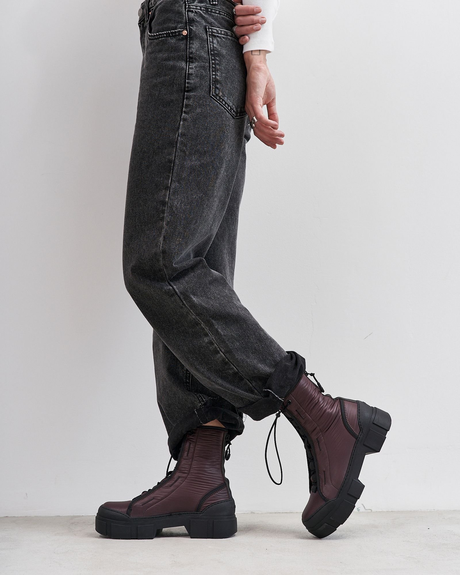 Бордовые текстильные ботинки - Image 5 of 5