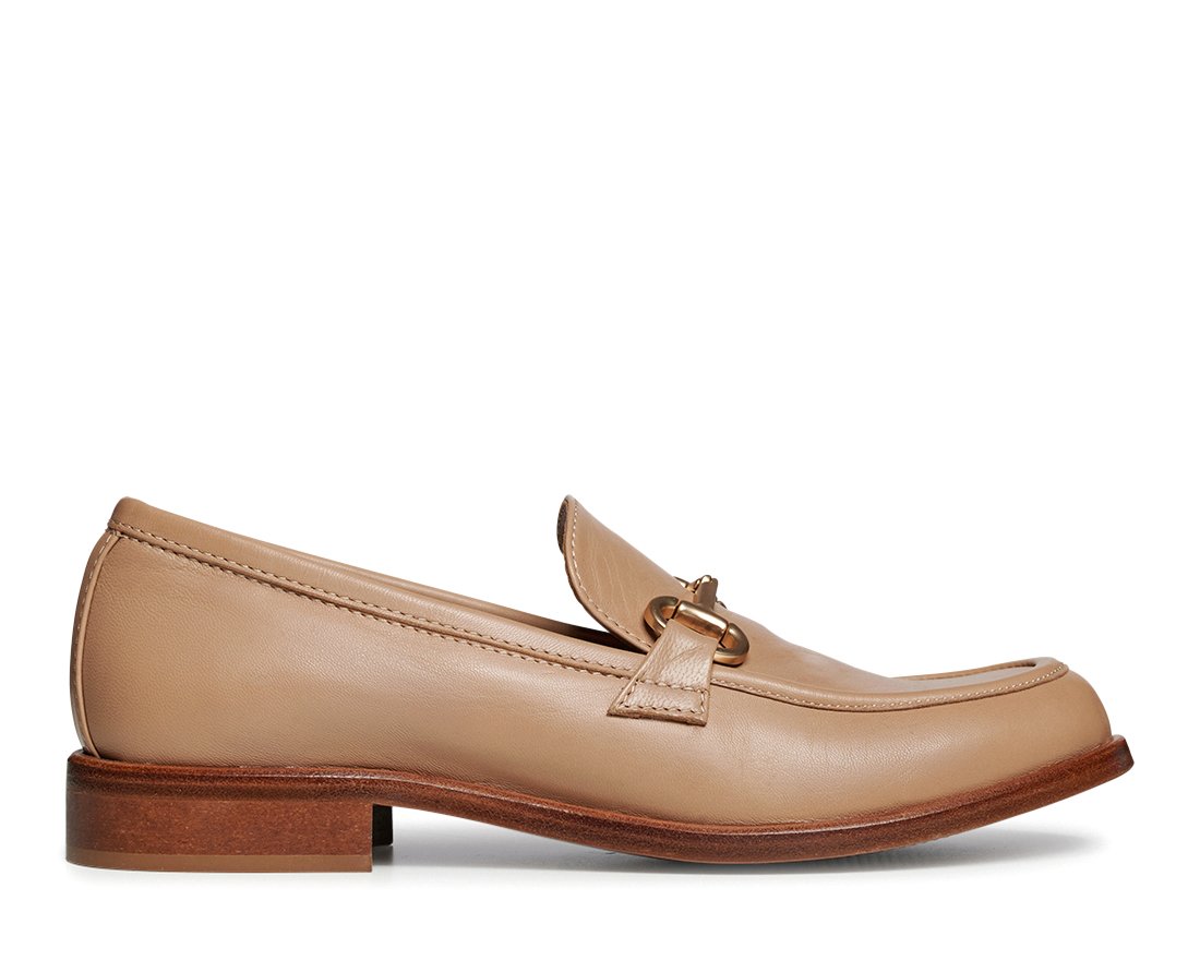 Бежевые кожаные лоферы - Main image