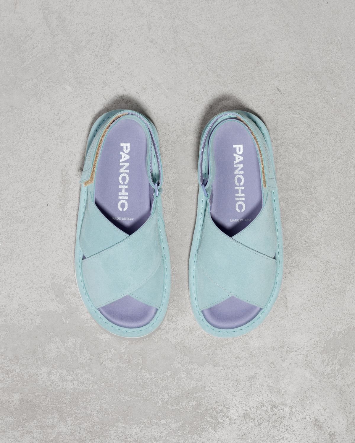 Светло-бирюзовые замшевые сандалии - Image 2 of 6