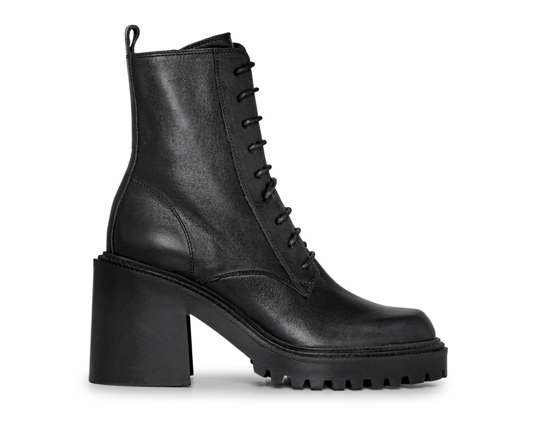 Чёрные кожаные ботильоны - Main image