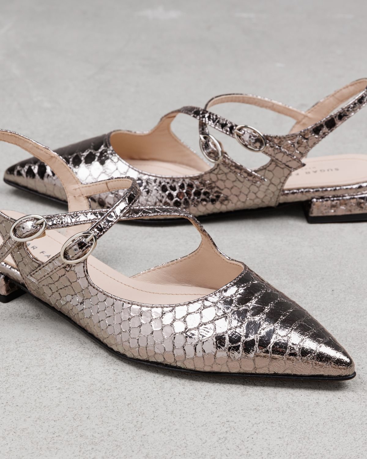 Серебряные кожаные туфли - Image 4 of 5