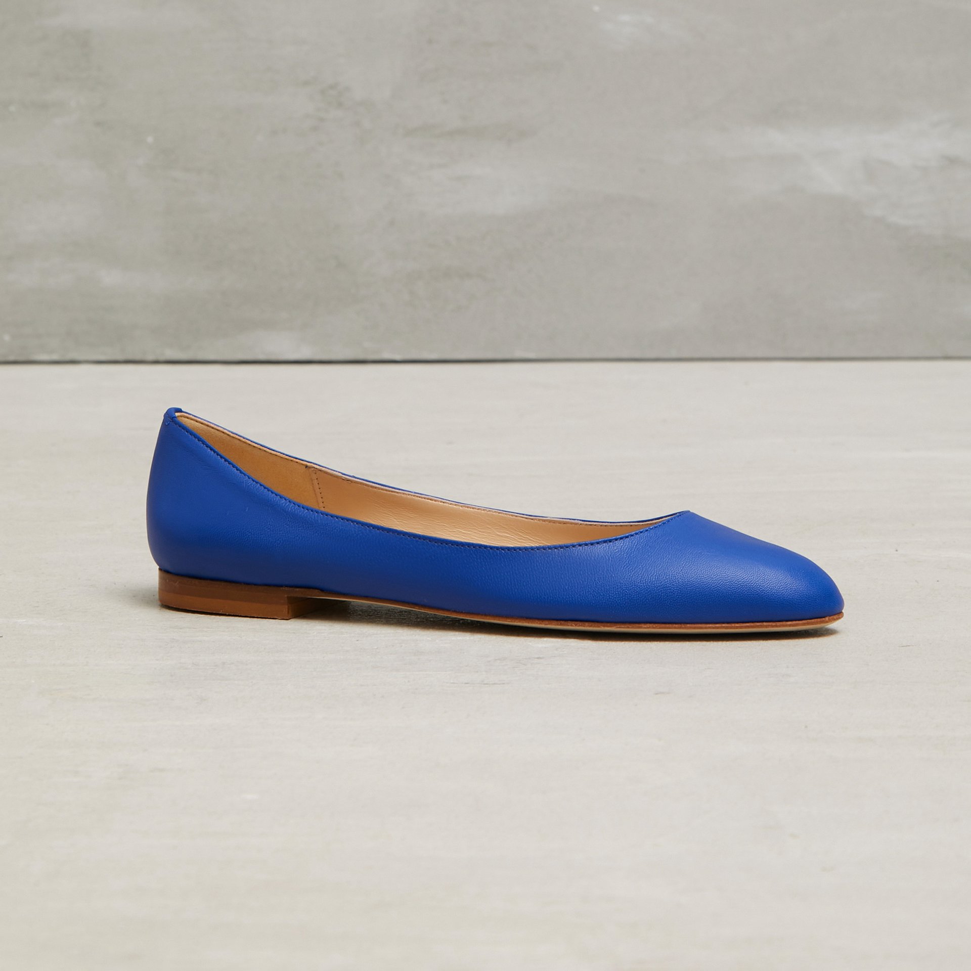 Синие кожаные балетки - Main image