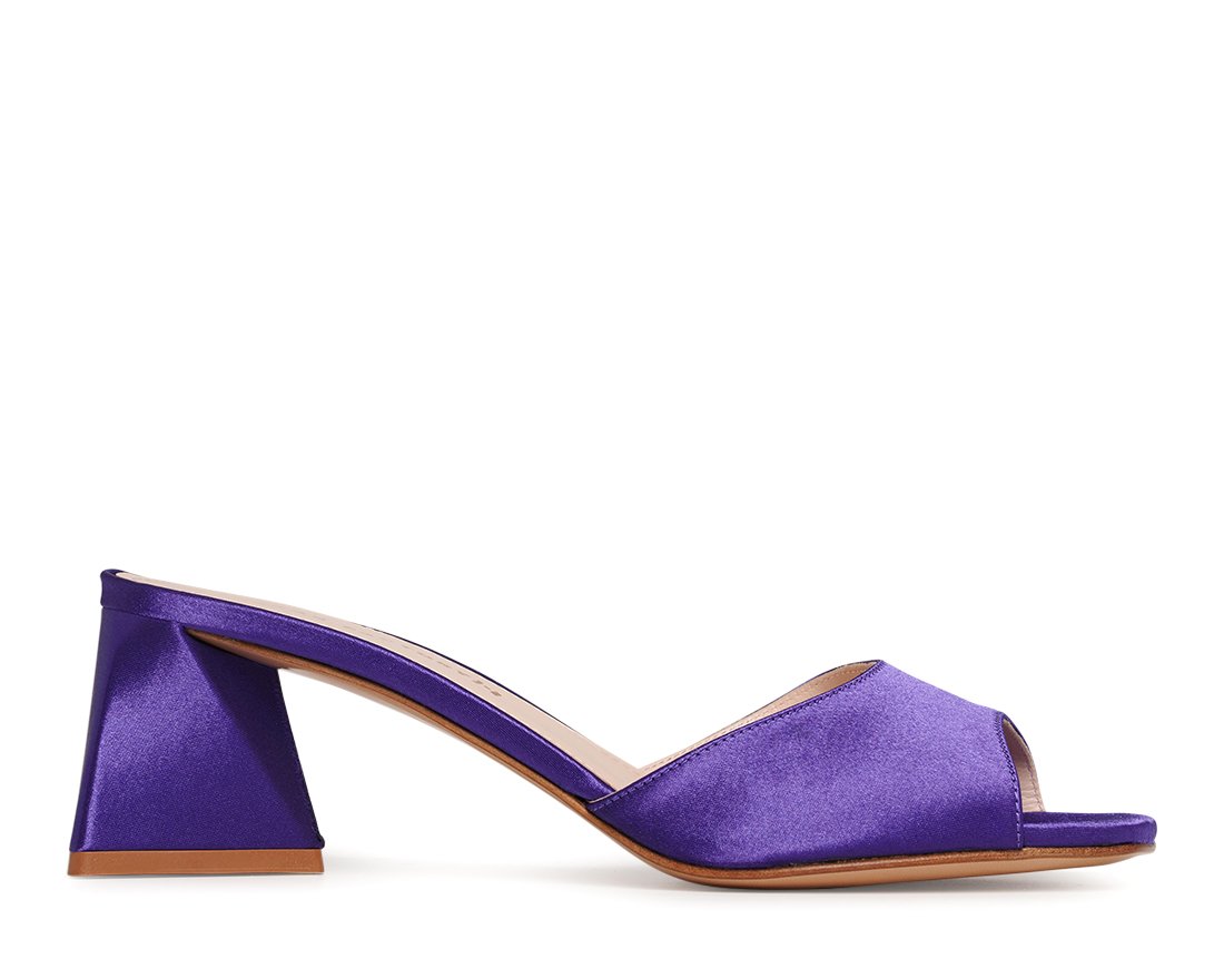 Фиолетовые атласные мюли - Main image
