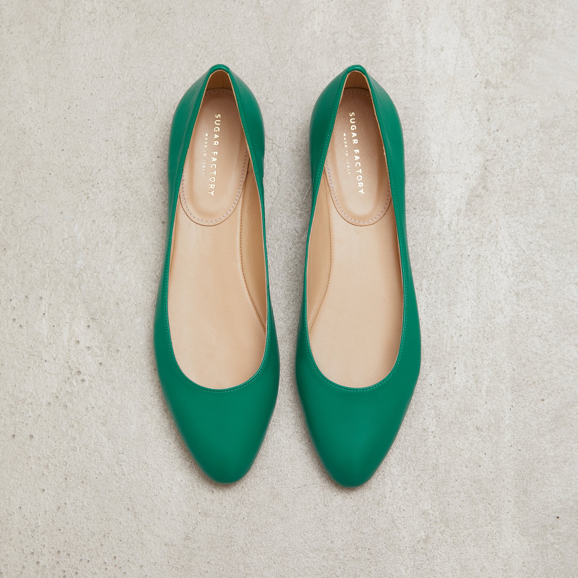 Бирюзовые кожаные балетки - Image 2 of 5