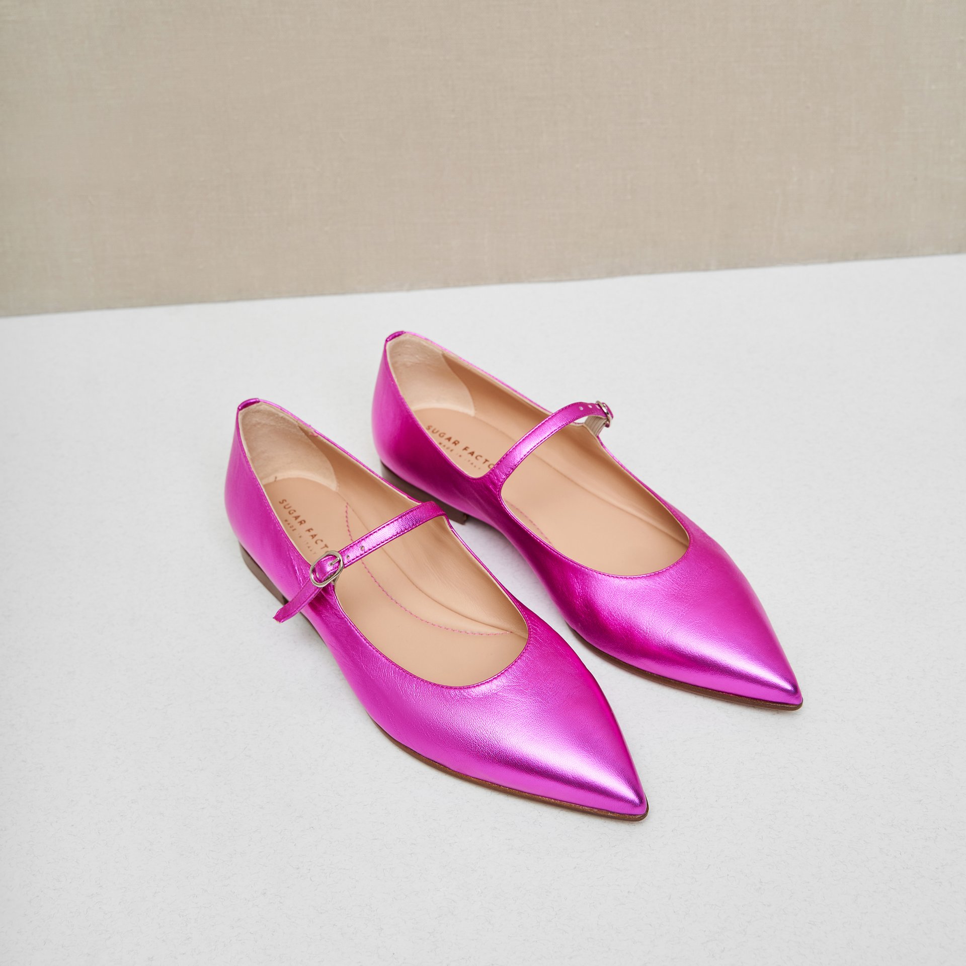 Блестящие розовые балетки - Main image