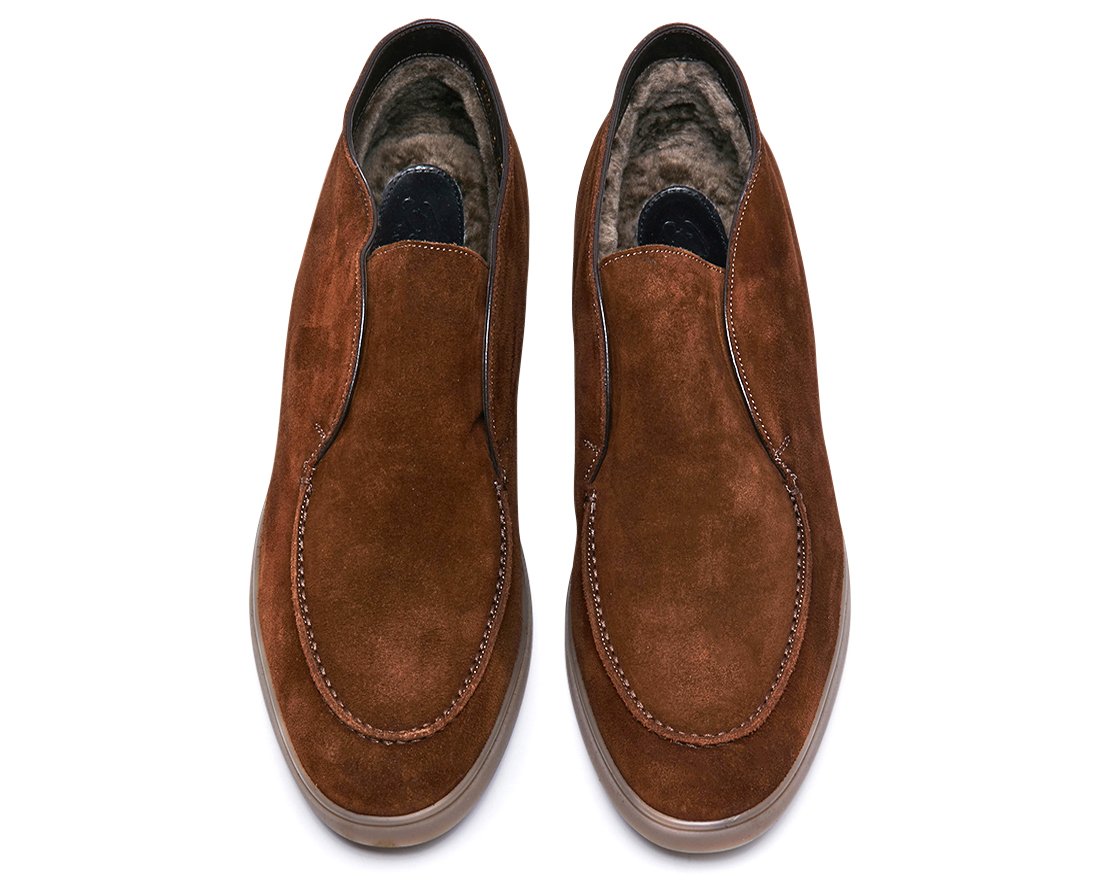 Зимние коричневые замшевые мокасины - Image 3 of 4