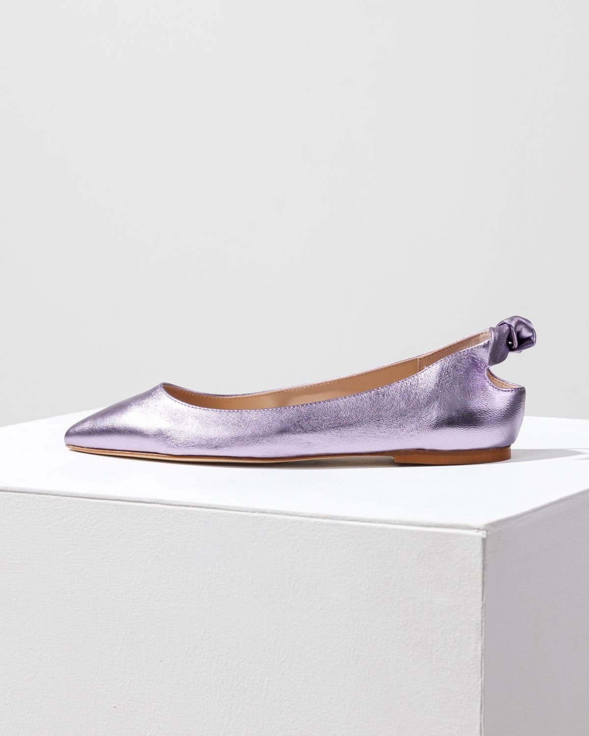 Лиловые кожаные балетки - Main image