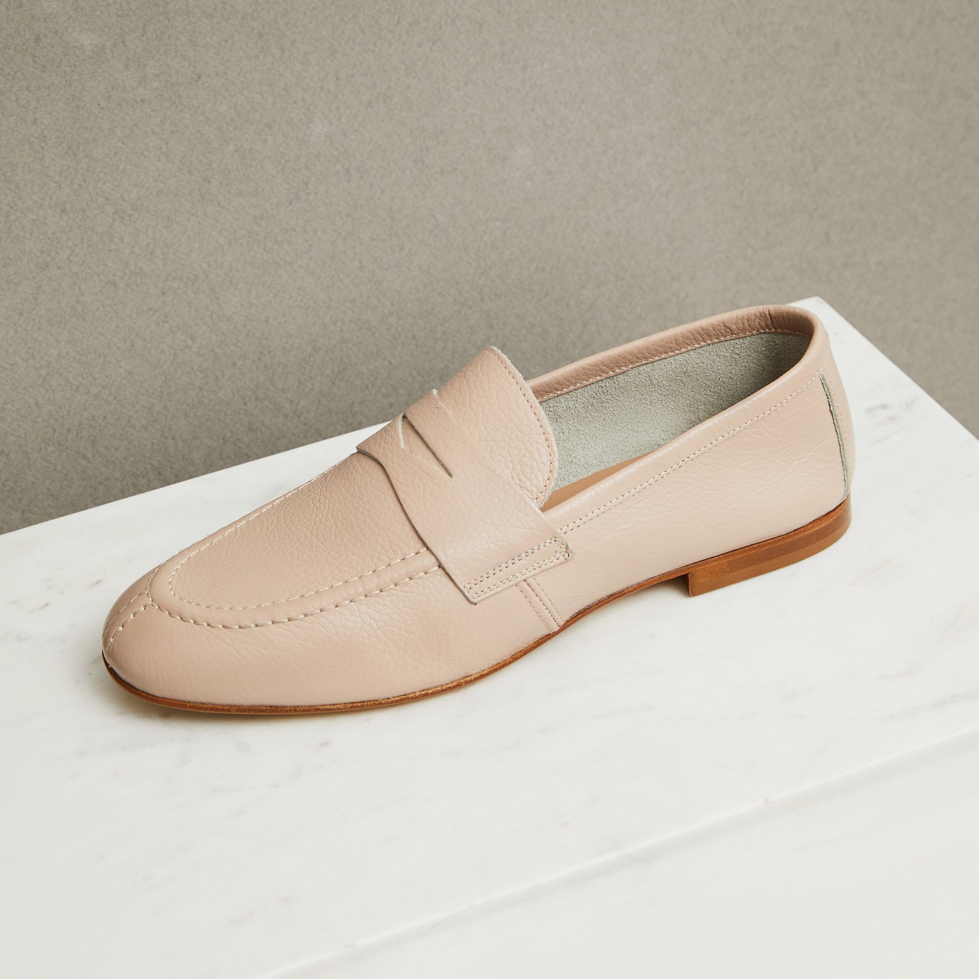 Бежевые кожаные лоферы - Image 2 of 5