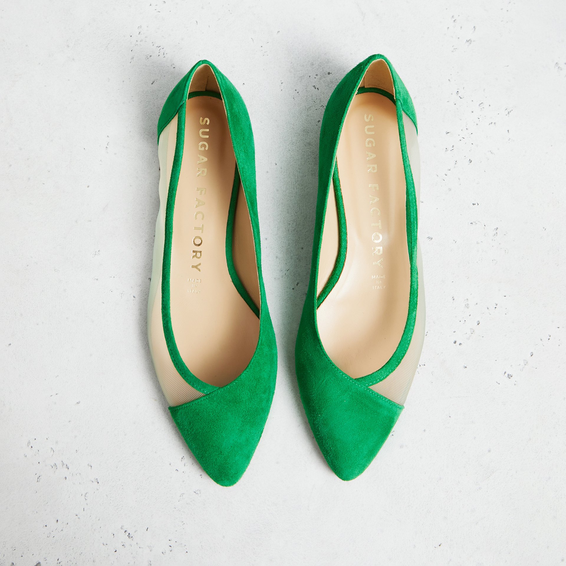 Зеленые замшевые балетки - Main image