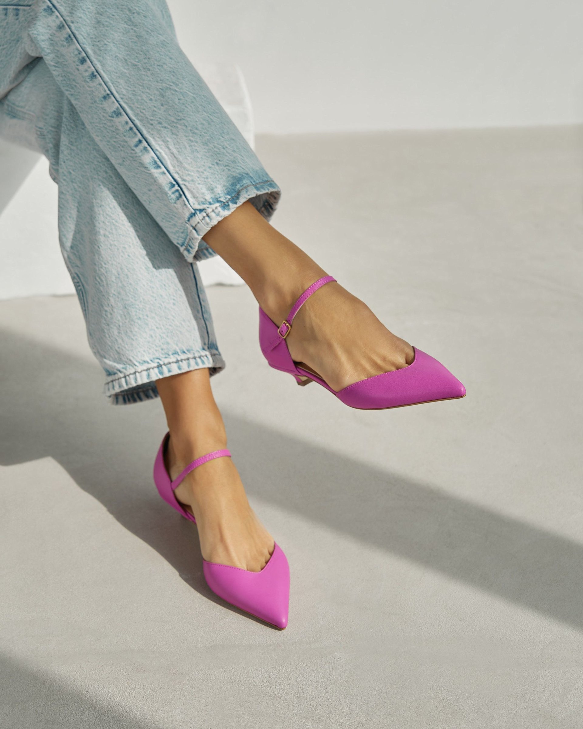 Фуксия кожаные туфли - Image 6 of 7