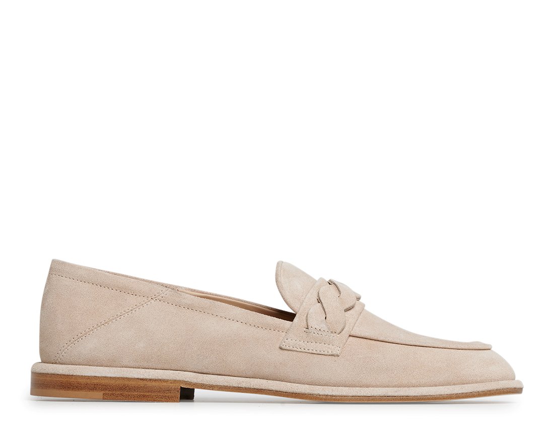 Бежевые замшевые лоферы - Main image