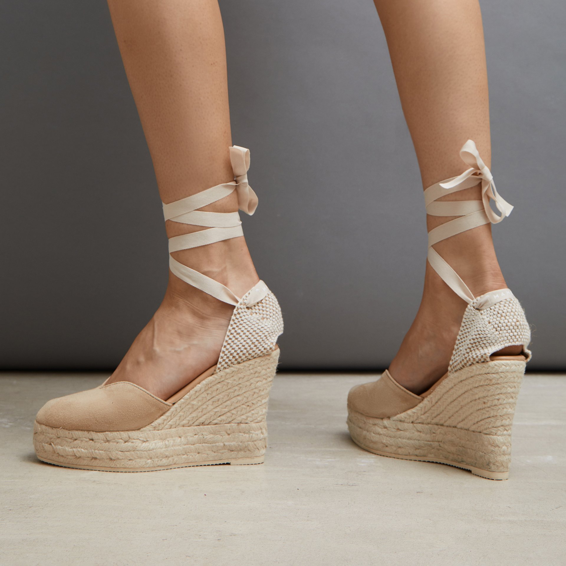 Cеро-бежевые замшевые эспадрильи - Image 4 of 5