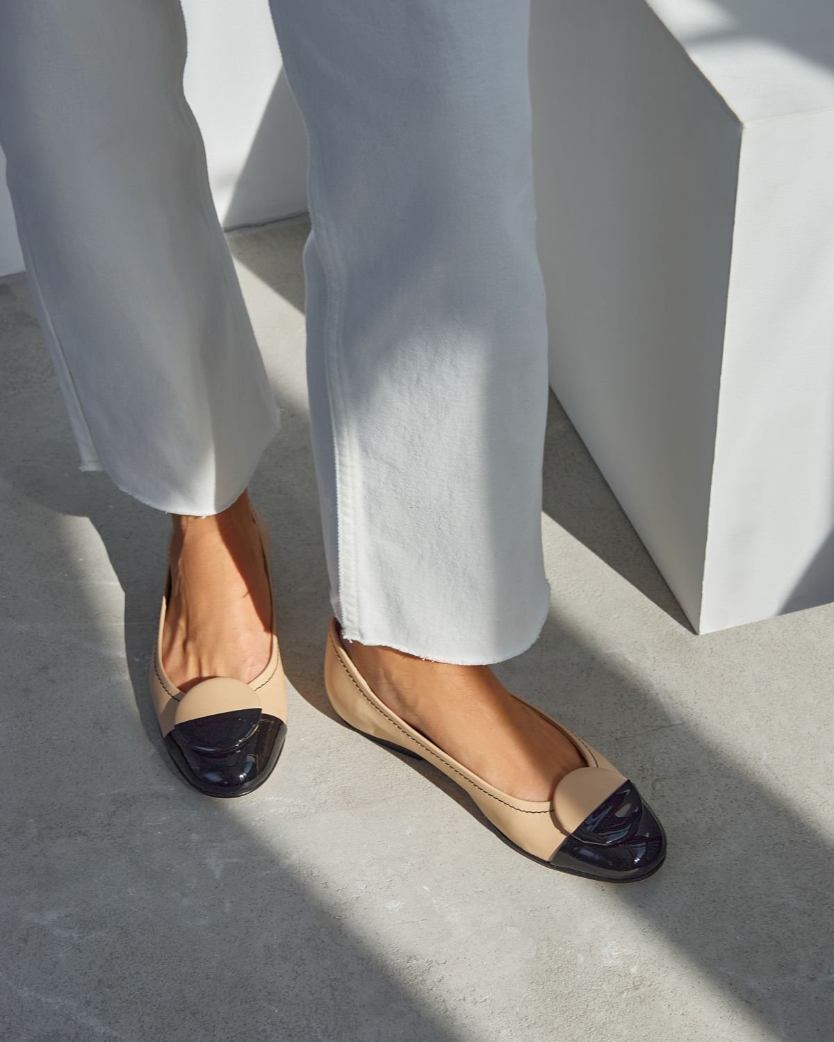 Бежевые кожаные балетки - Image 6 of 6