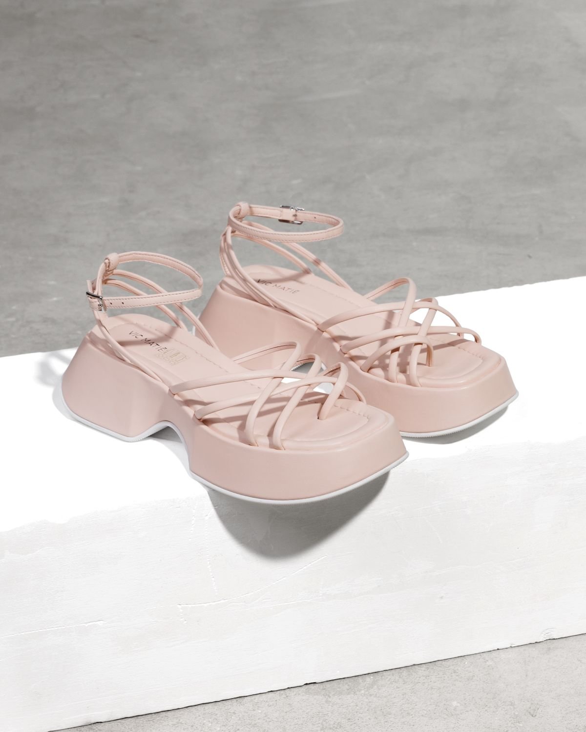 Светло-розовые кожаные босоножки - Image 3 of 5