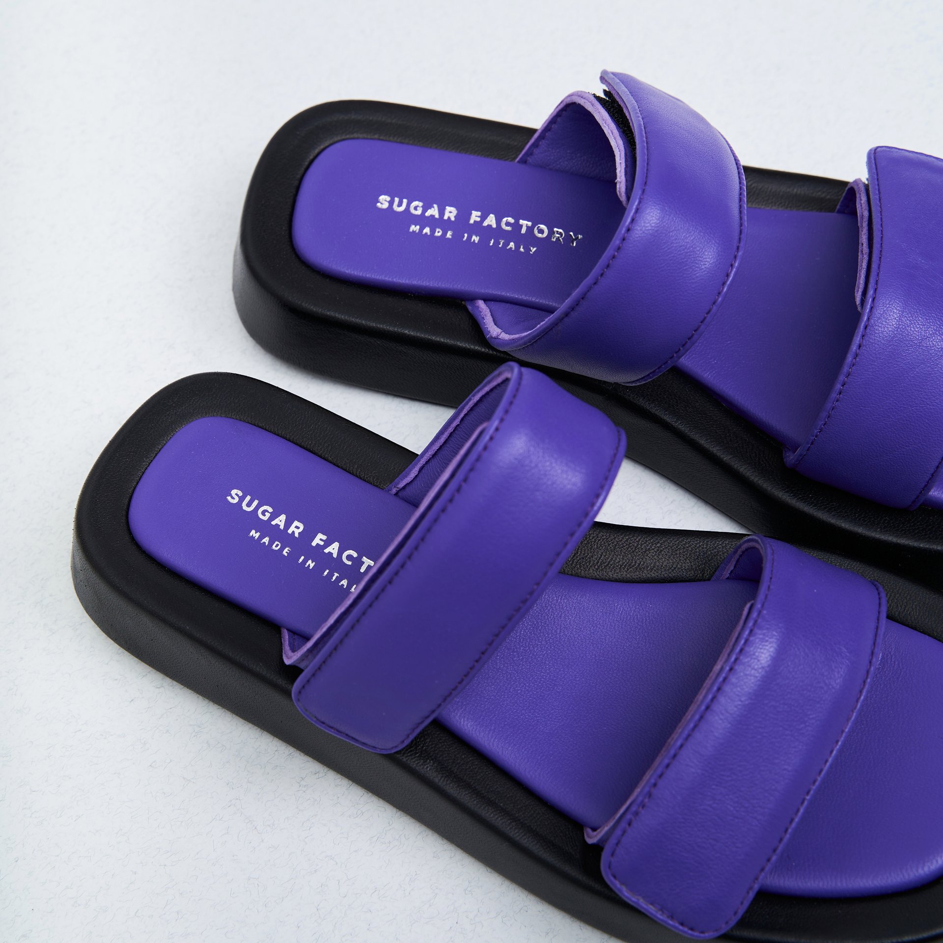 Фиолетовые кожаные слайдеры - Image 3 of 5