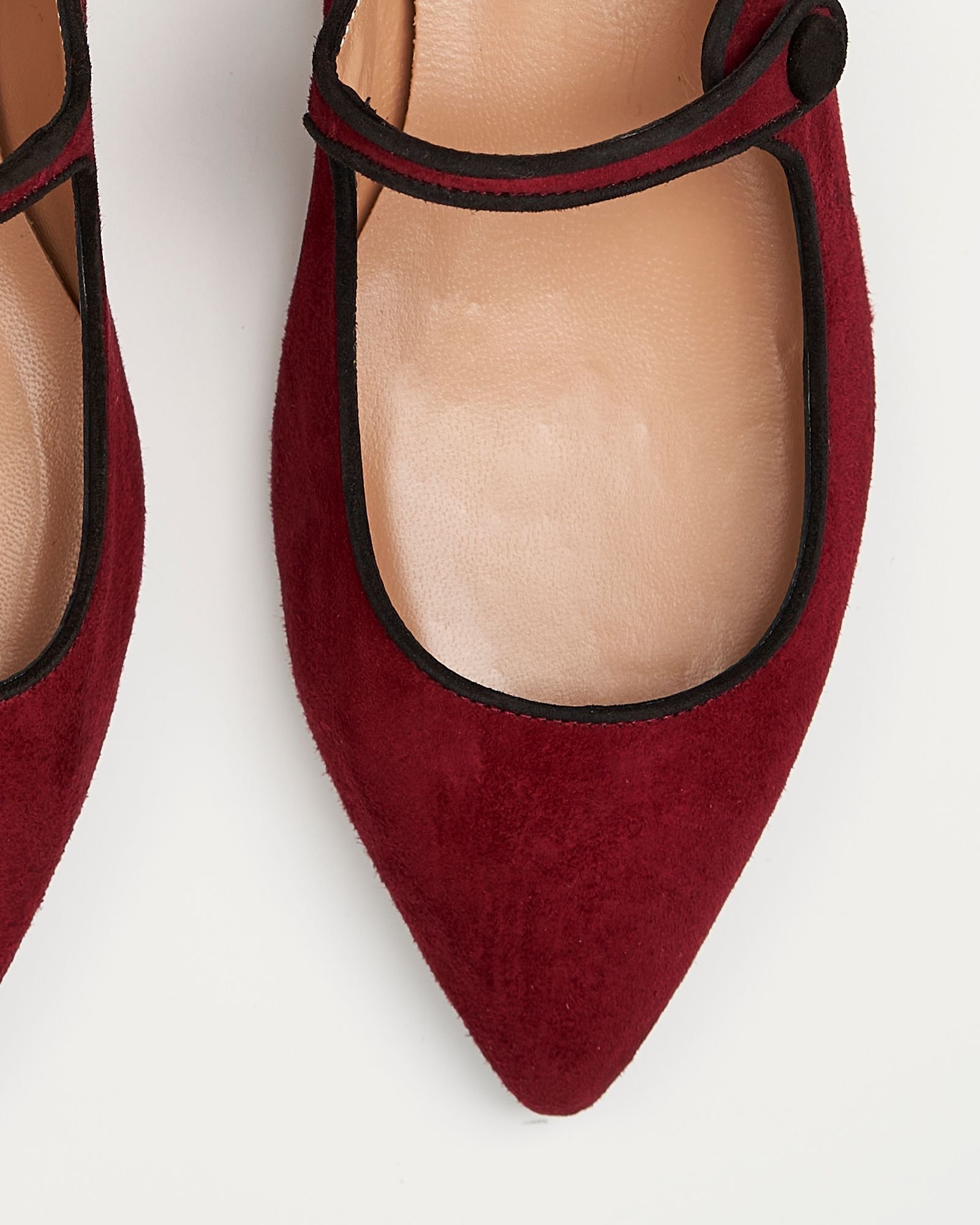Бордово-малиновые замшевые балетки - Image 3 of 5