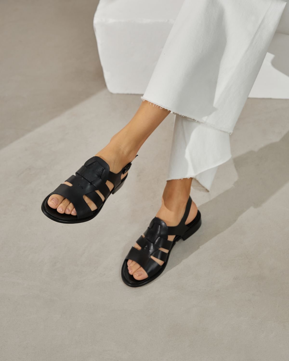 Черные кожаные сандалии - Image 5 of 6