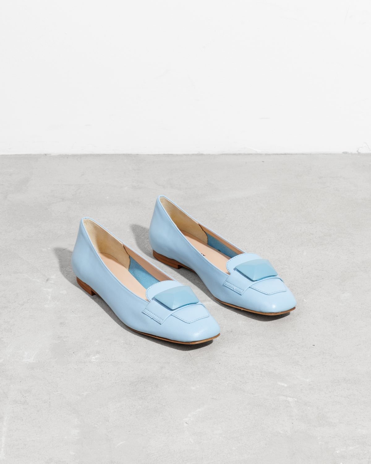 Голубые кожаные балетки - Image 3 of 6