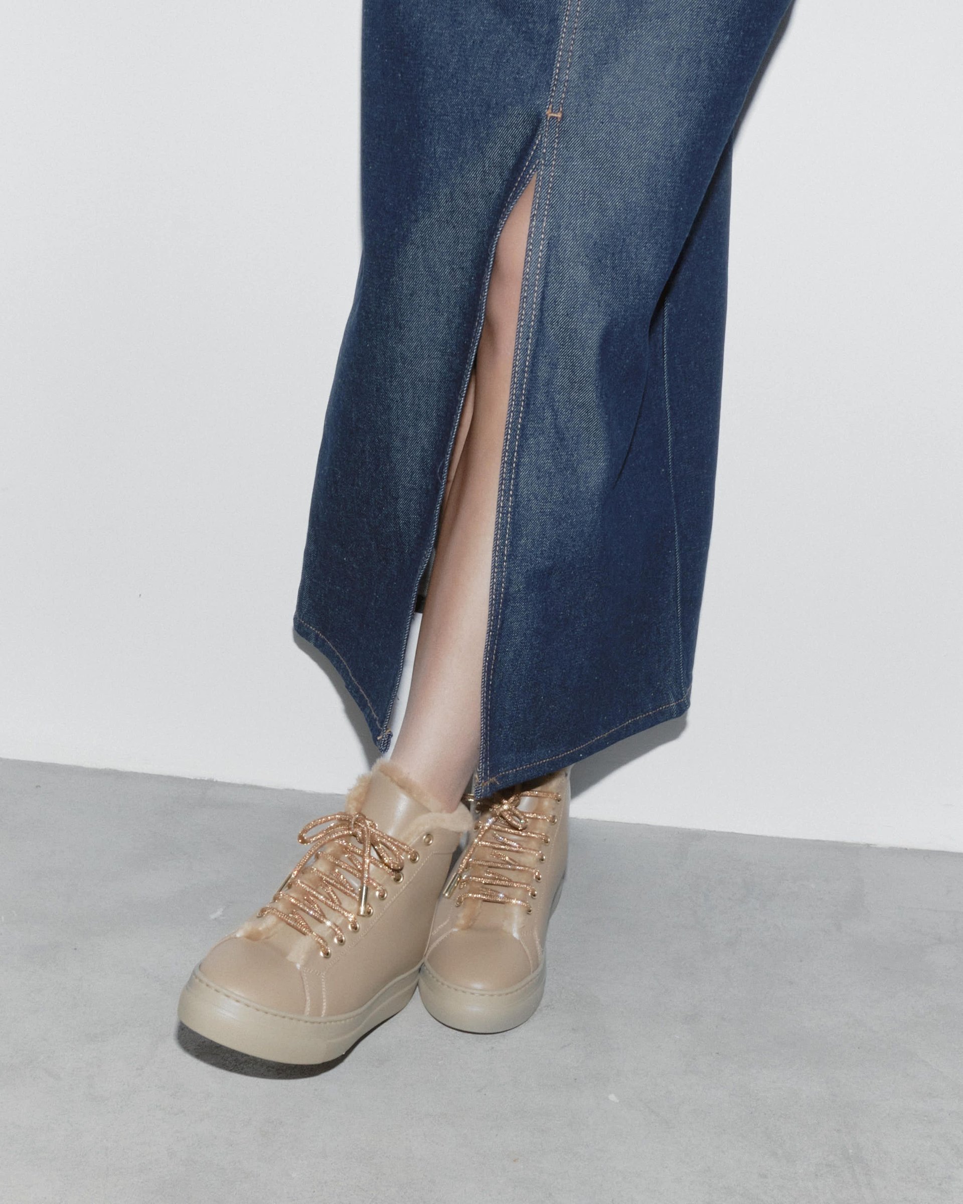 Бежевые кожаные кеды - Image 2 of 6