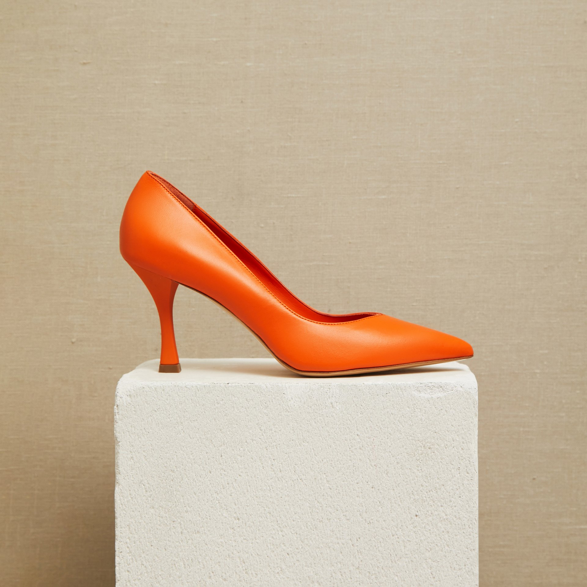 Оранжевые кожаные туфли-лодочки - Main image