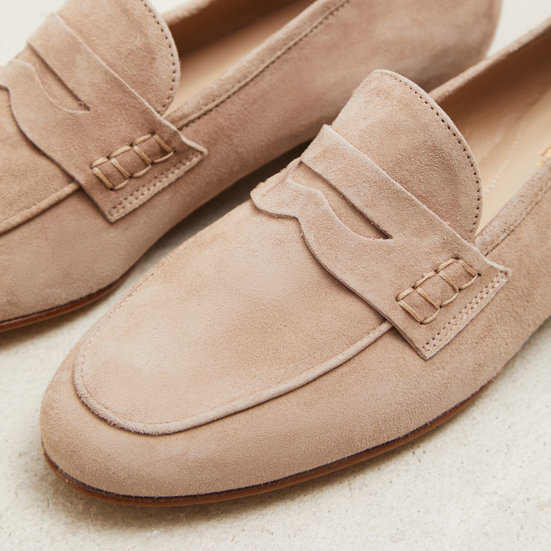 Бежевые замшевые лоферы - Image 3 of 5