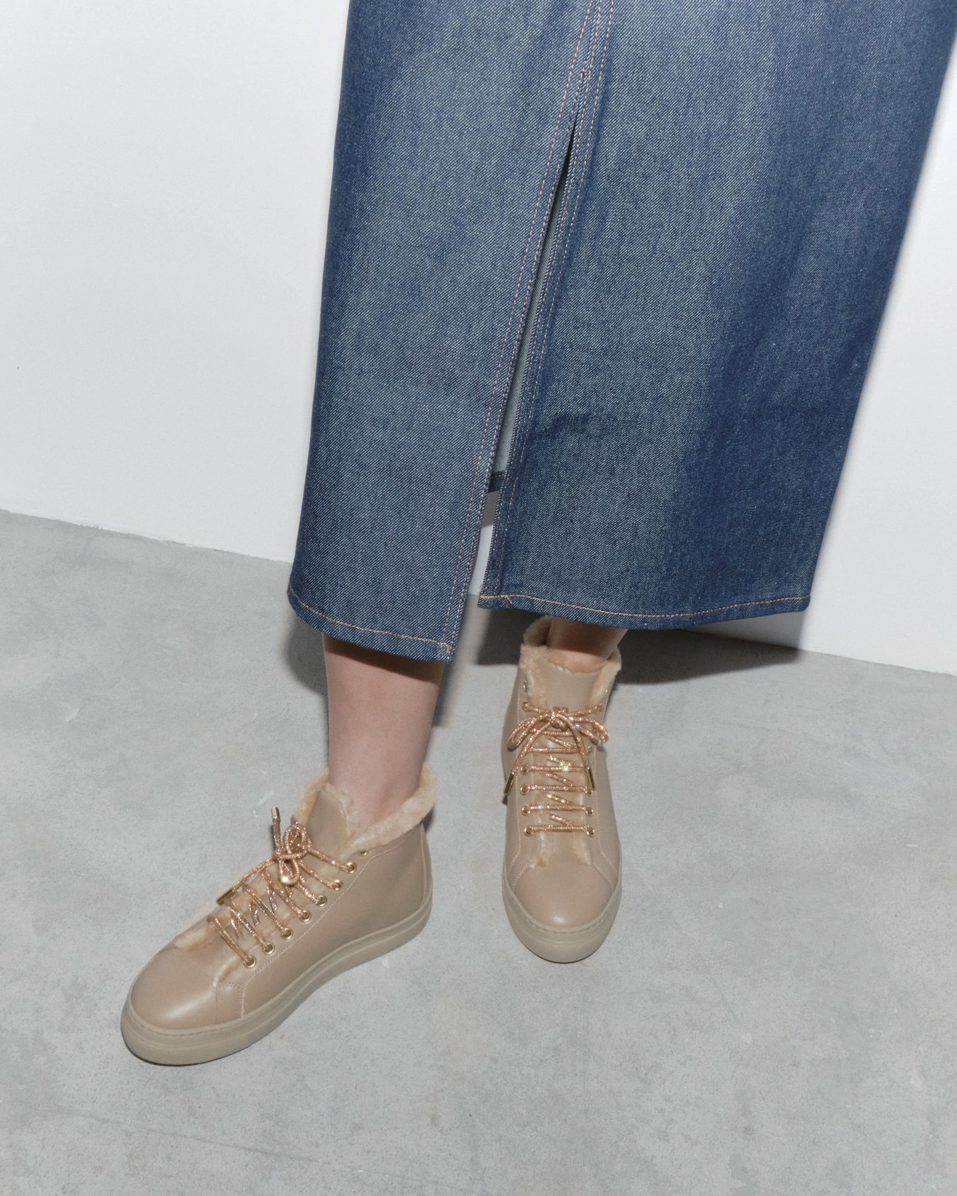 Бежевые кожаные кеды - Image 6 of 6