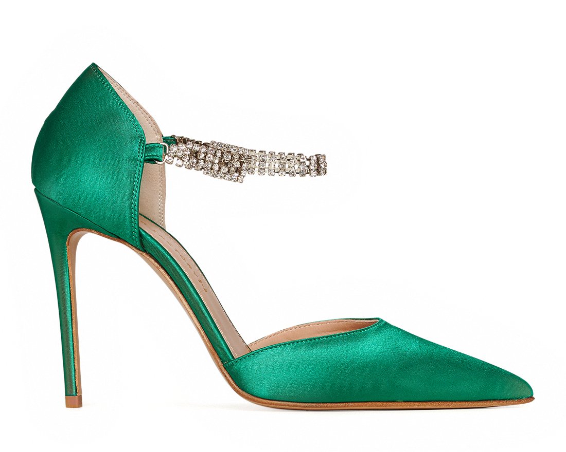 Зеленые атласные туфли - Main image