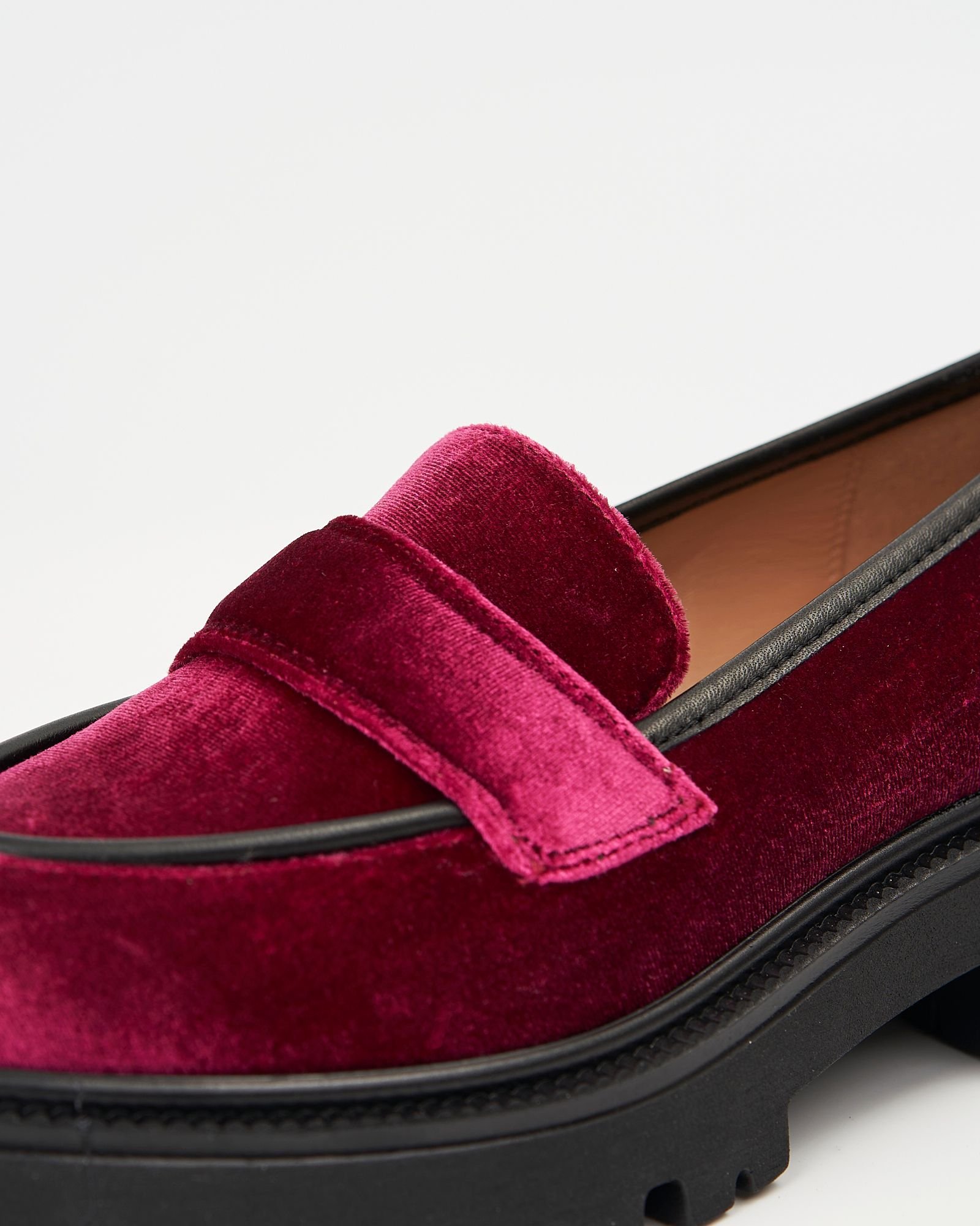 Бордово-малиновые бархатные лоферы - Image 3 of 4