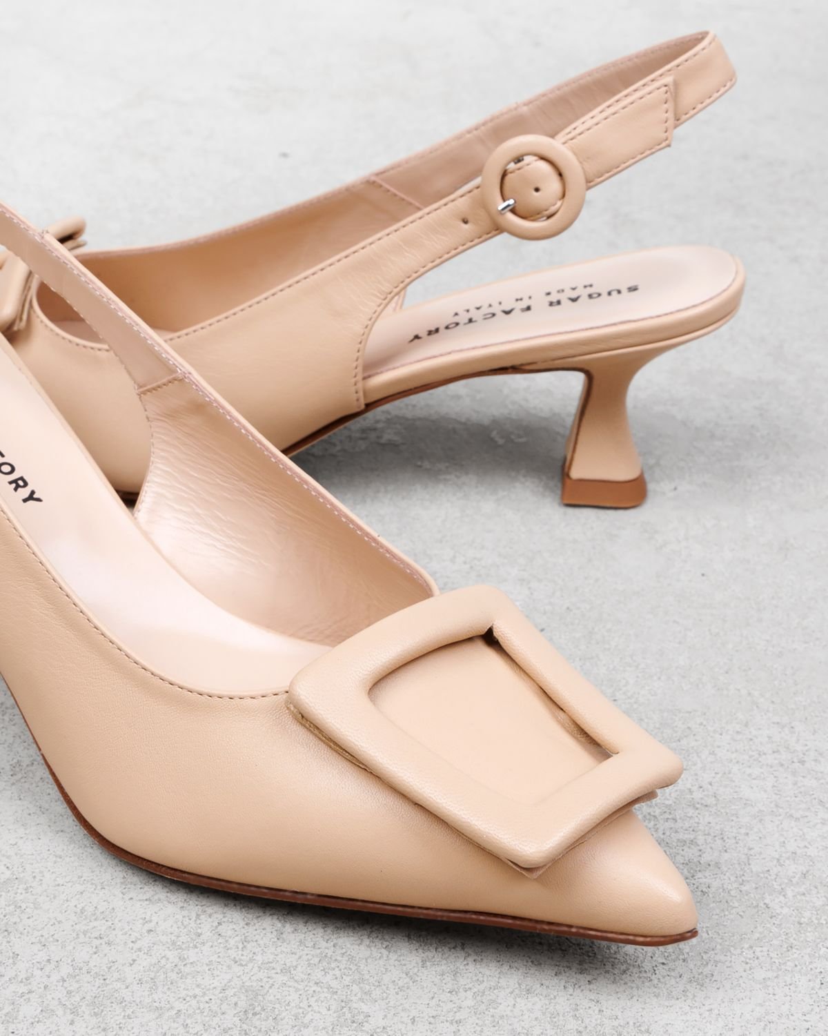 Светло-бежевые кожаные туфли - Image 4 of 5