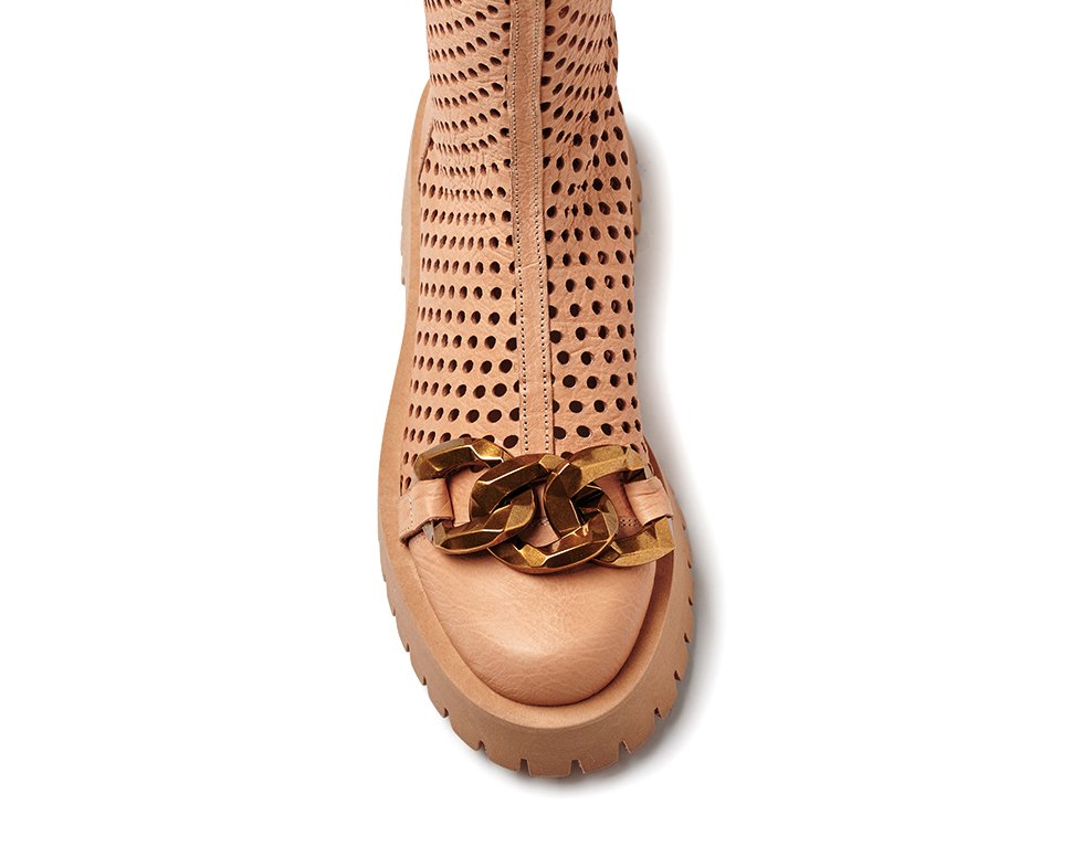 Бежевые кожаные ботинки - Image 4 of 5