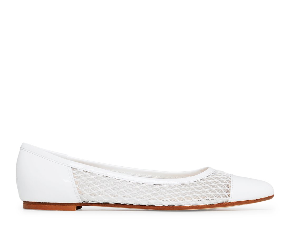 Белые кожаные балетки - Main image