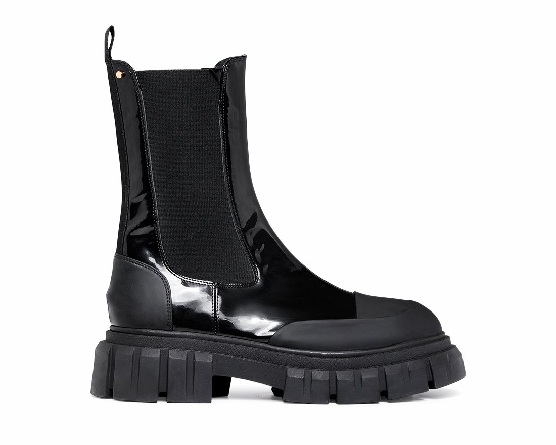 Черные кожаные челси - Main image