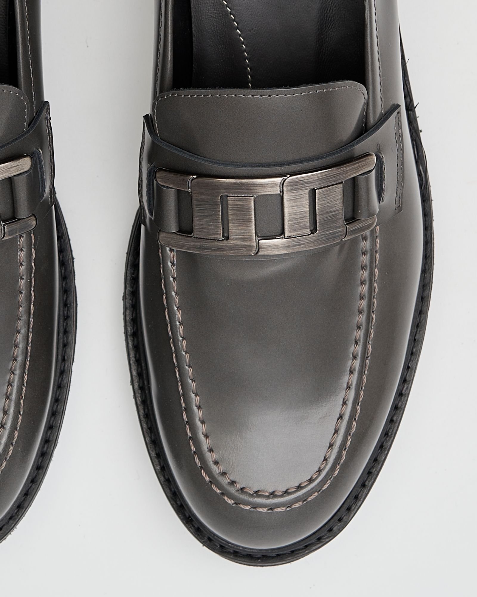 Серые кожаные лоферы - Image 6 of 7