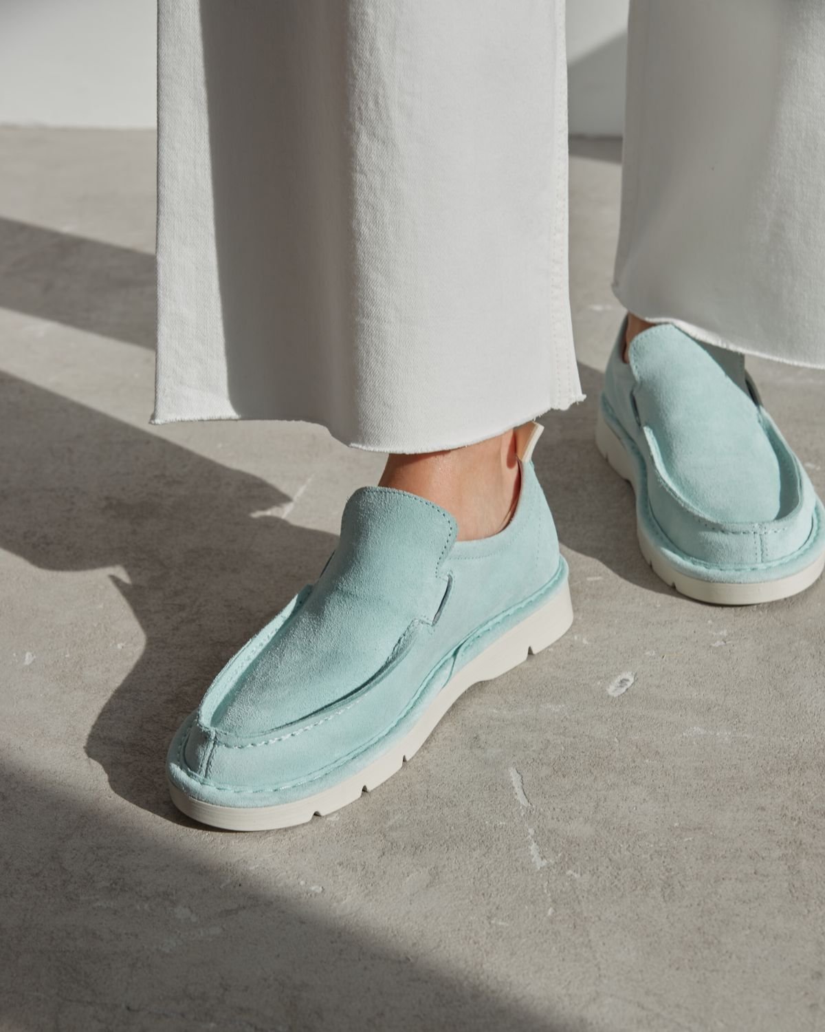 Светло-бирюзовые замшевые мокасины - Image 5 of 6