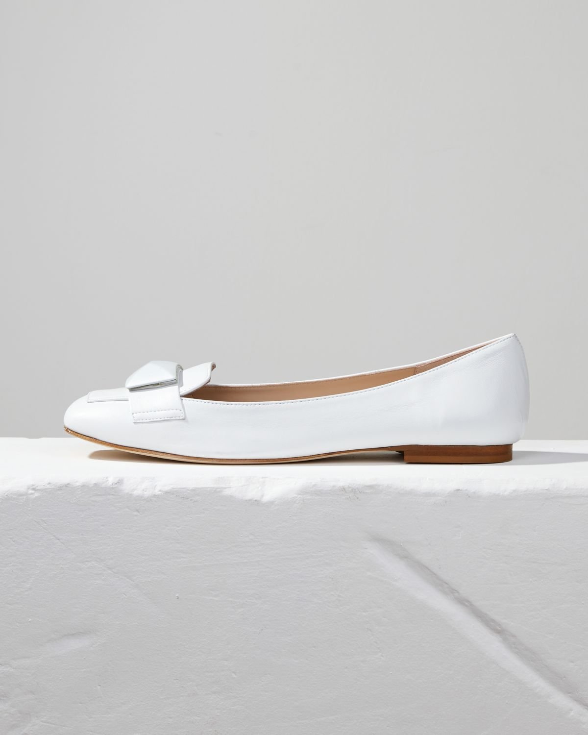 Белые кожаные балетки - Main image