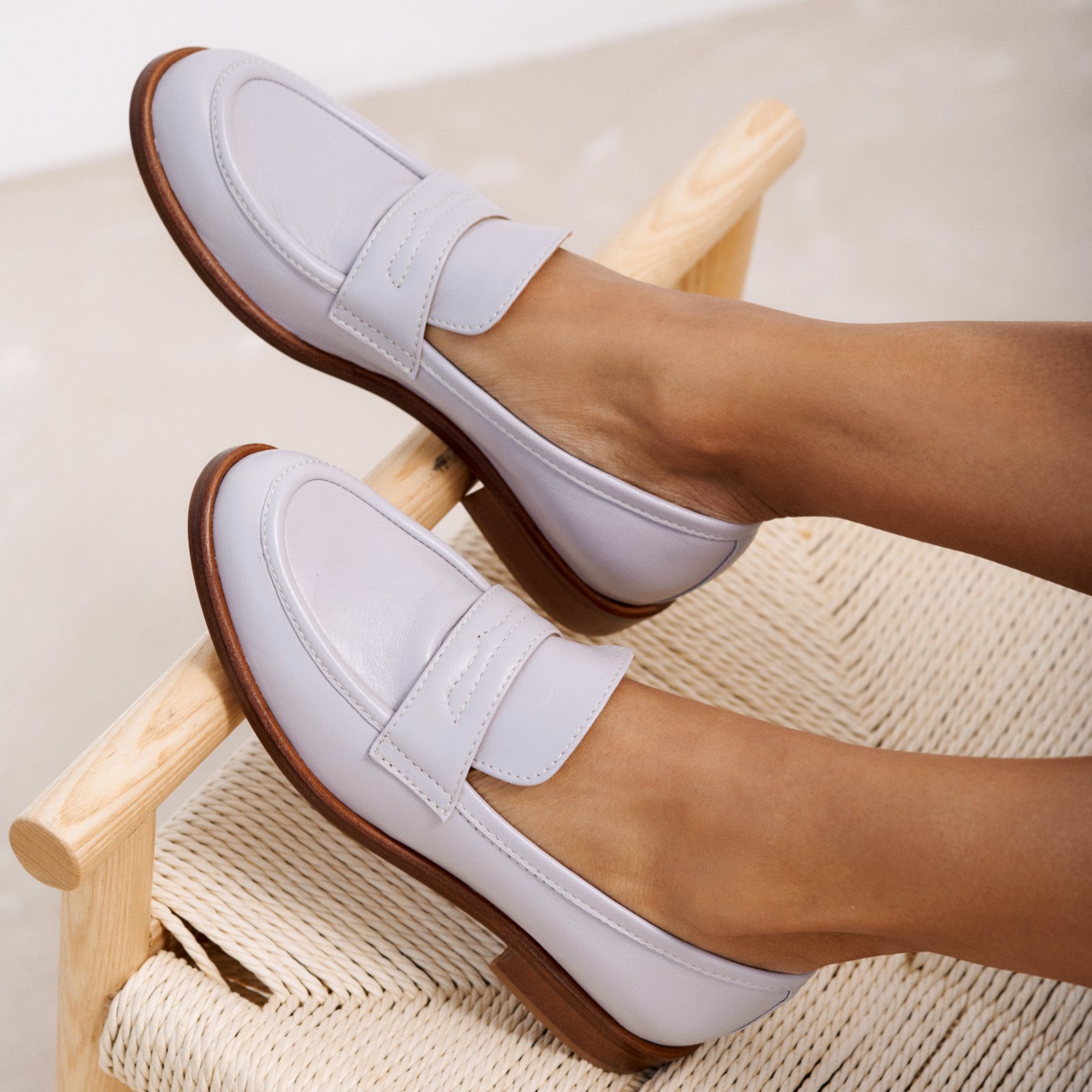 Светло-сиреневые кожаные лоферы - Image 5 of 5