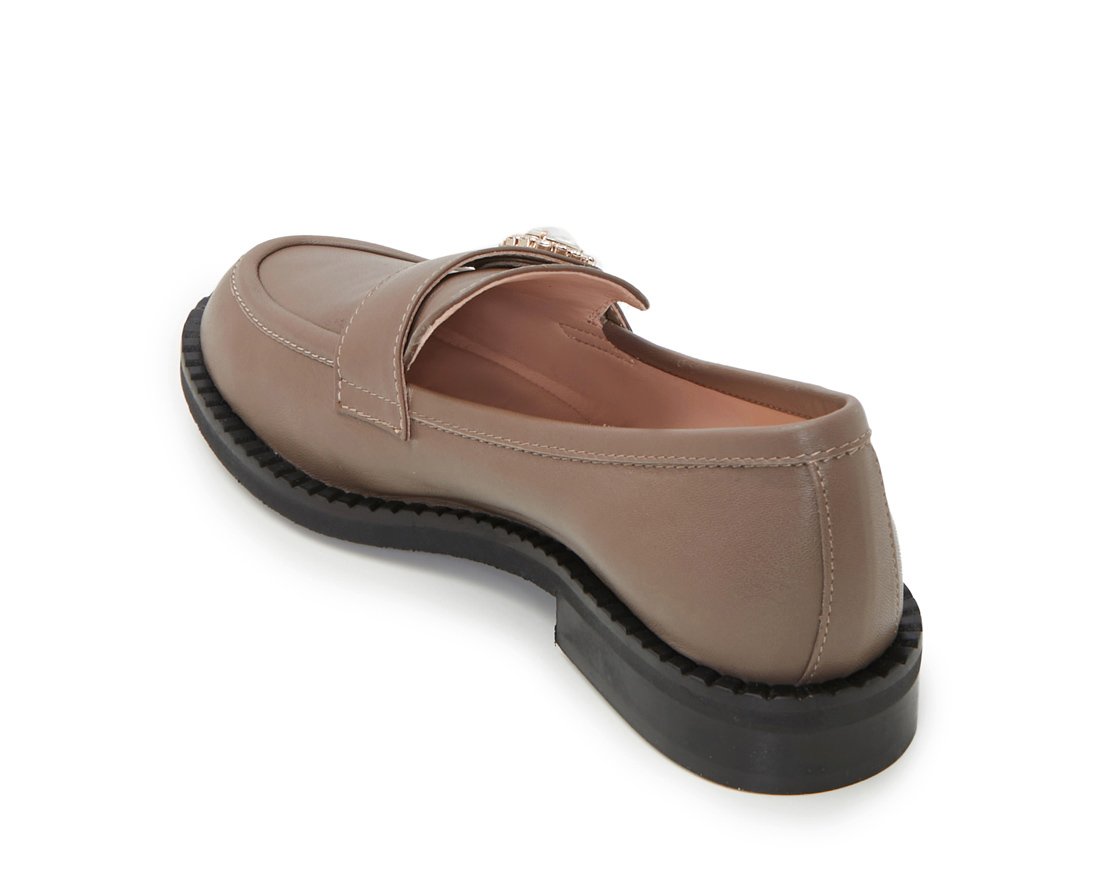 Коричнево-бежевые кожаные лоферы - Image 3 of 5