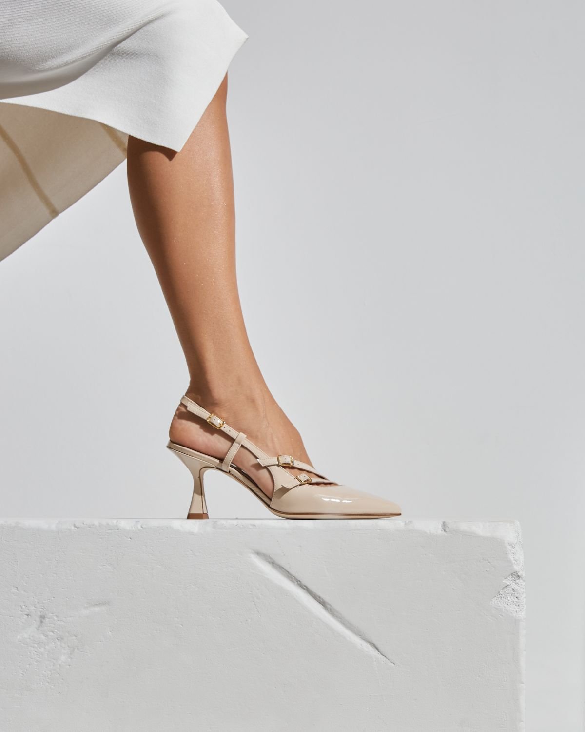 Светло-бежевые кожаные туфли - Image 5 of 6